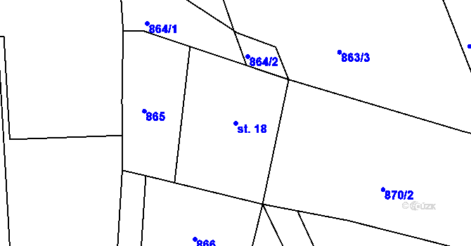 Parcela st. 18 v KÚ Doubí nad Lužnicí, Katastrální mapa