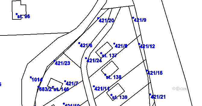 Parcela st. 137 v KÚ Doubí nad Lužnicí, Katastrální mapa
