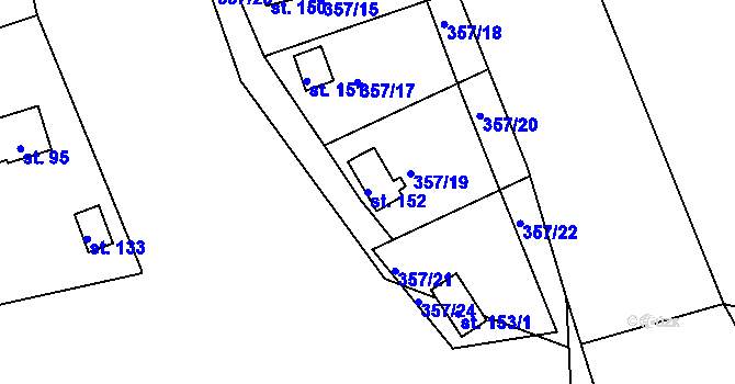 Parcela st. 152 v KÚ Doubí nad Lužnicí, Katastrální mapa