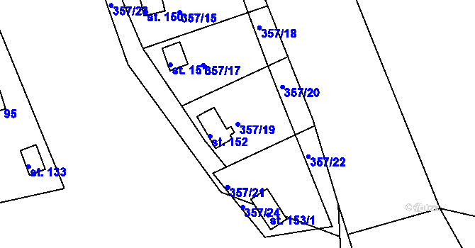 Parcela st. 357/19 v KÚ Doubí nad Lužnicí, Katastrální mapa