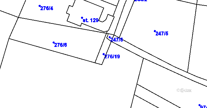 Parcela st. 276/19 v KÚ Doubí nad Lužnicí, Katastrální mapa