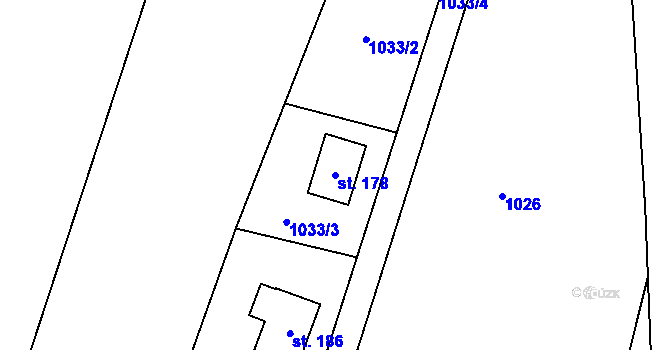Parcela st. 178 v KÚ Doubí nad Lužnicí, Katastrální mapa