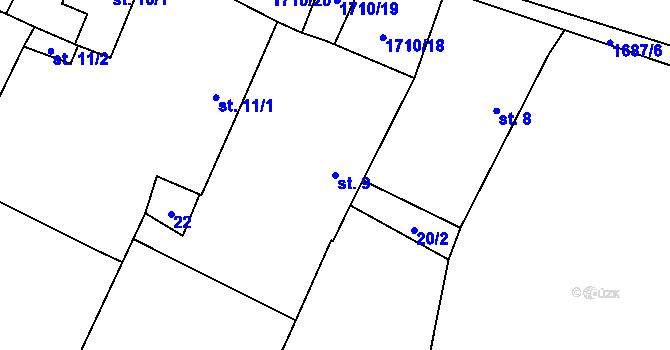 Parcela st. 9 v KÚ Košice u Soběslavi, Katastrální mapa