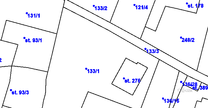 Parcela st. 133/4 v KÚ Košice u Soběslavi, Katastrální mapa