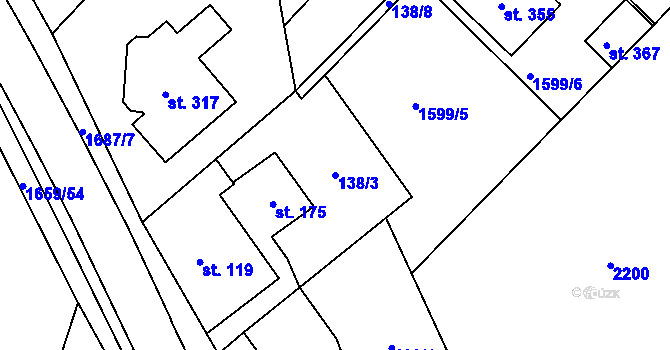 Parcela st. 138/3 v KÚ Košice u Soběslavi, Katastrální mapa