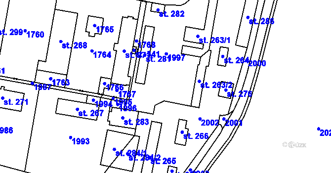 Parcela st. 677/2 v KÚ Doubravany, Katastrální mapa