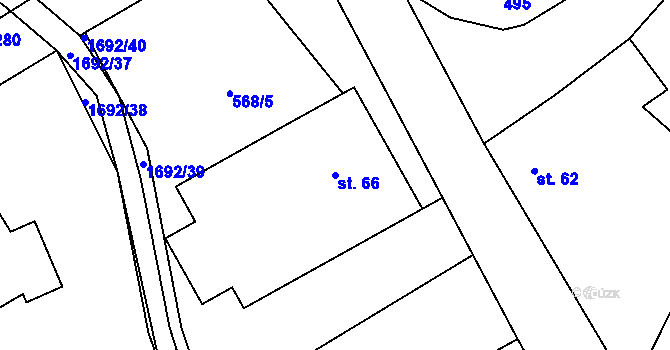 Parcela st. 66 v KÚ Košík, Katastrální mapa