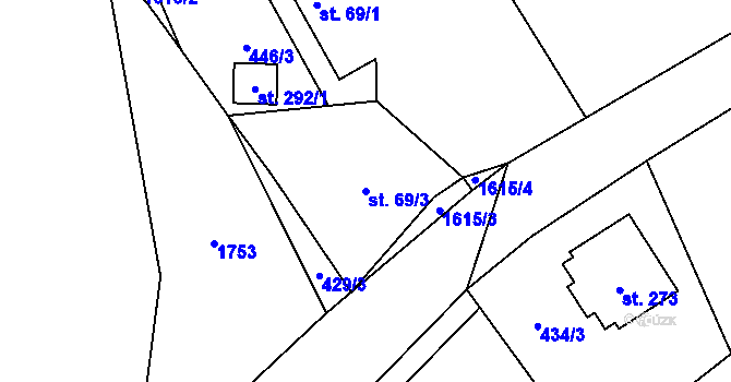 Parcela st. 69/3 v KÚ Košík, Katastrální mapa