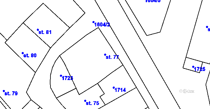 Parcela st. 77 v KÚ Košík, Katastrální mapa