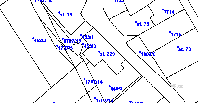Parcela st. 229 v KÚ Košík, Katastrální mapa
