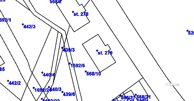 Parcela st. 279 v KÚ Košík, Katastrální mapa