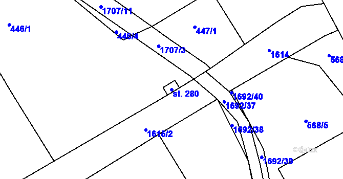 Parcela st. 280 v KÚ Košík, Katastrální mapa