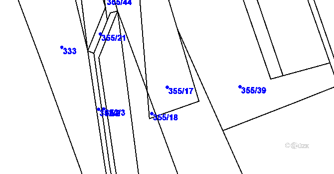 Parcela st. 355/17 v KÚ Košík, Katastrální mapa