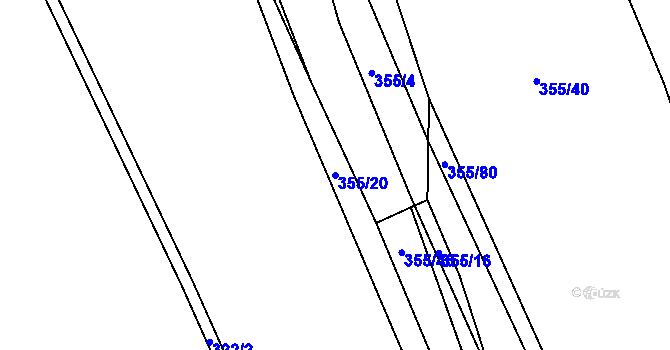 Parcela st. 355/20 v KÚ Košík, Katastrální mapa