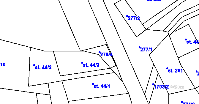 Parcela st. 279/4 v KÚ Košík, Katastrální mapa