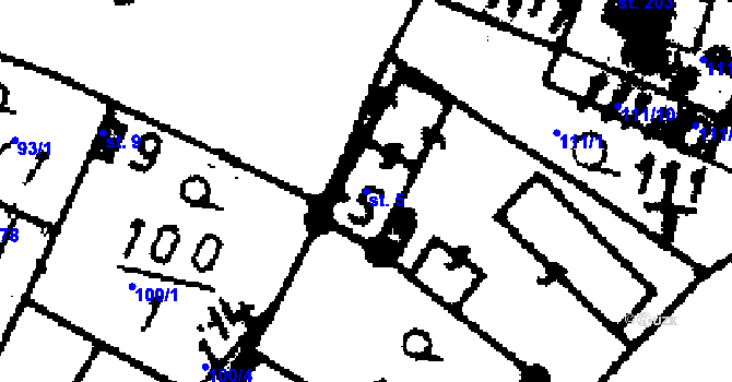 Parcela st. 5 v KÚ Seletice, Katastrální mapa