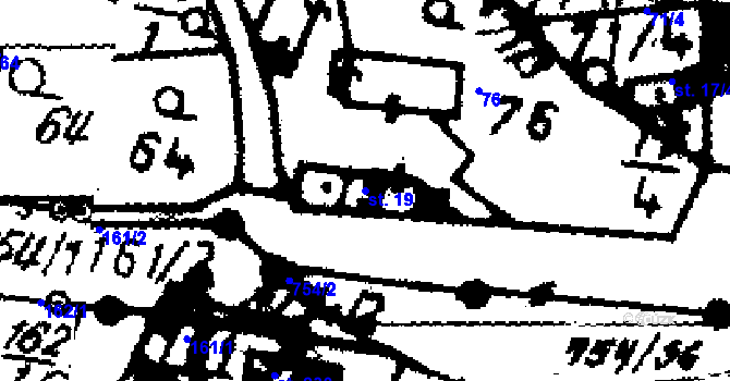 Parcela st. 19 v KÚ Seletice, Katastrální mapa