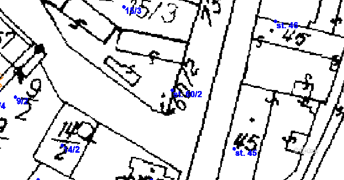 Parcela st. 60/2 v KÚ Seletice, Katastrální mapa