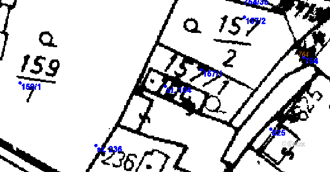 Parcela st. 104 v KÚ Seletice, Katastrální mapa