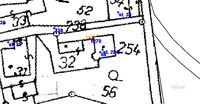 Parcela st. 56 v KÚ Seletice, Katastrální mapa
