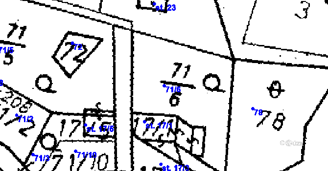 Parcela st. 71/6 v KÚ Seletice, Katastrální mapa