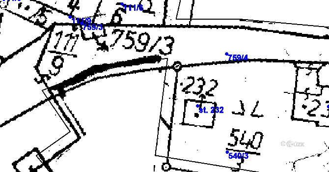 Parcela st. 540/4 v KÚ Seletice, Katastrální mapa