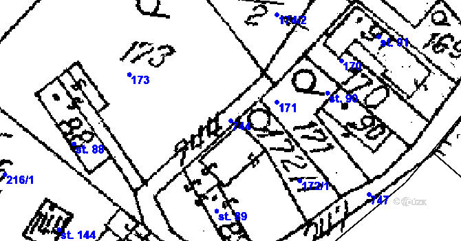 Parcela st. 744 v KÚ Seletice, Katastrální mapa