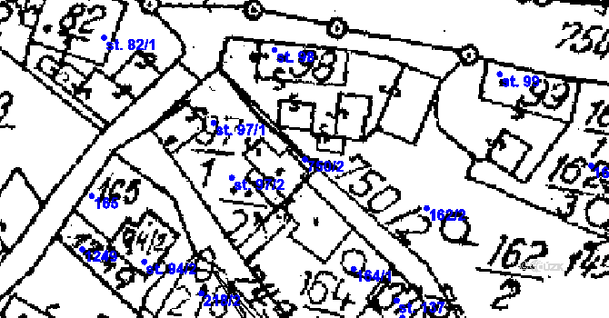 Parcela st. 750/2 v KÚ Seletice, Katastrální mapa