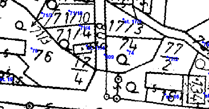 Parcela st. 809 v KÚ Seletice, Katastrální mapa