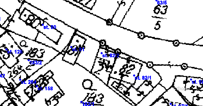 Parcela st. 82/2 v KÚ Seletice, Katastrální mapa