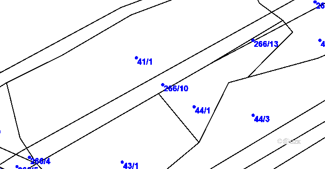 Parcela st. 266/10 v KÚ Tuchom, Katastrální mapa