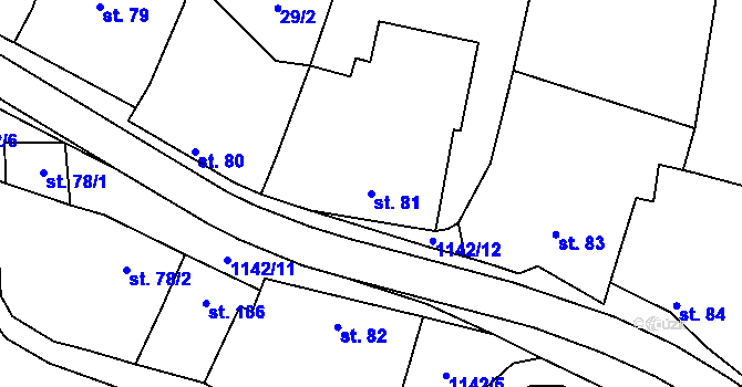 Parcela st. 81 v KÚ Košíky, Katastrální mapa