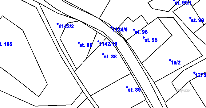 Parcela st. 88 v KÚ Košíky, Katastrální mapa