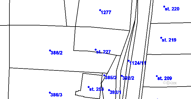 Parcela st. 227 v KÚ Košíky, Katastrální mapa