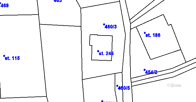 Parcela st. 246 v KÚ Košíky, Katastrální mapa
