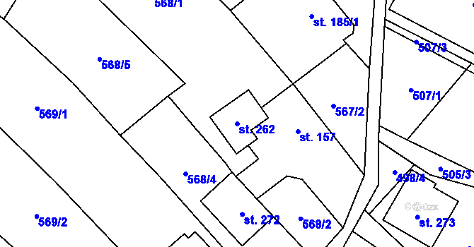 Parcela st. 262 v KÚ Košíky, Katastrální mapa