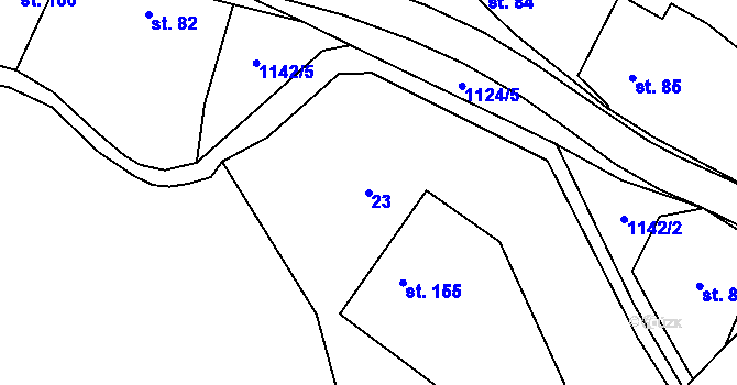 Parcela st. 23 v KÚ Košíky, Katastrální mapa
