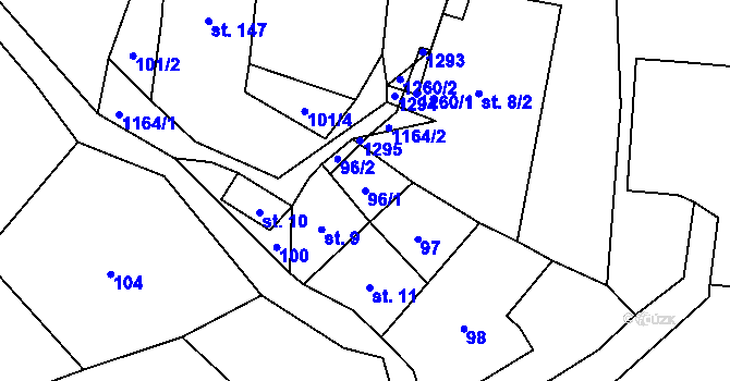 Parcela st. 96 v KÚ Košíky, Katastrální mapa
