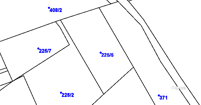 Parcela st. 225/5 v KÚ Košíky, Katastrální mapa