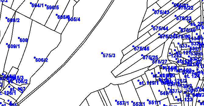 Parcela st. 575/3 v KÚ Košíky, Katastrální mapa