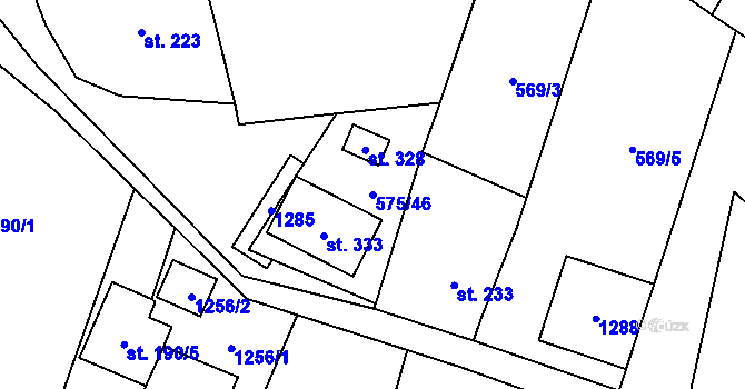 Parcela st. 575/46 v KÚ Košíky, Katastrální mapa