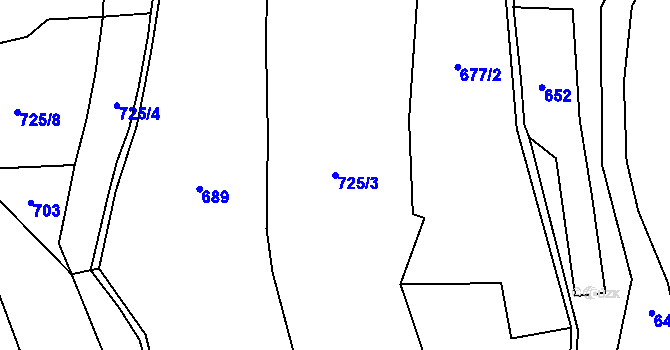 Parcela st. 725/3 v KÚ Košíky, Katastrální mapa