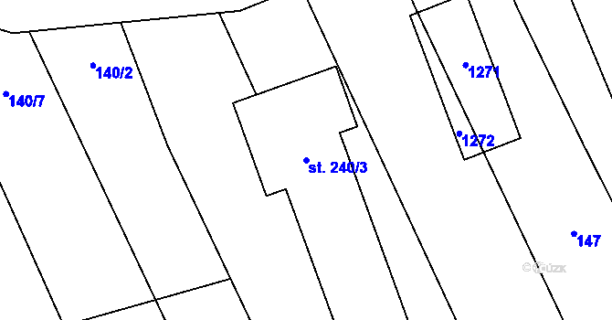 Parcela st. 240/3 v KÚ Košíky, Katastrální mapa