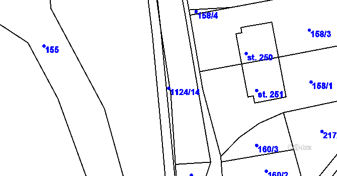 Parcela st. 1124/14 v KÚ Košíky, Katastrální mapa
