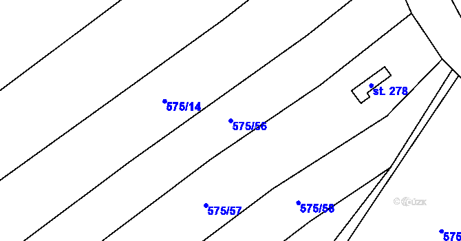 Parcela st. 575/56 v KÚ Košíky, Katastrální mapa