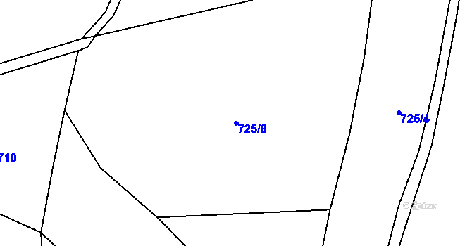 Parcela st. 725/8 v KÚ Košíky, Katastrální mapa