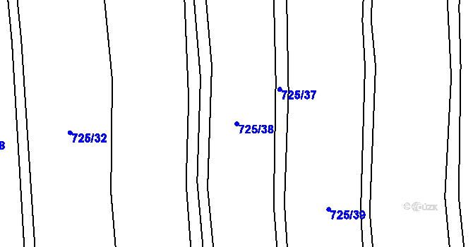Parcela st. 725/38 v KÚ Košíky, Katastrální mapa
