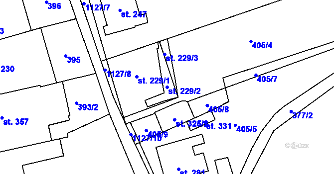 Parcela st. 229/2 v KÚ Košíky, Katastrální mapa