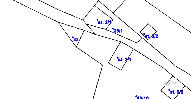 Parcela st. 35 v KÚ Čikvásky, Katastrální mapa