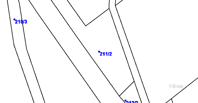 Parcela st. 211/2 v KÚ Čikvásky, Katastrální mapa
